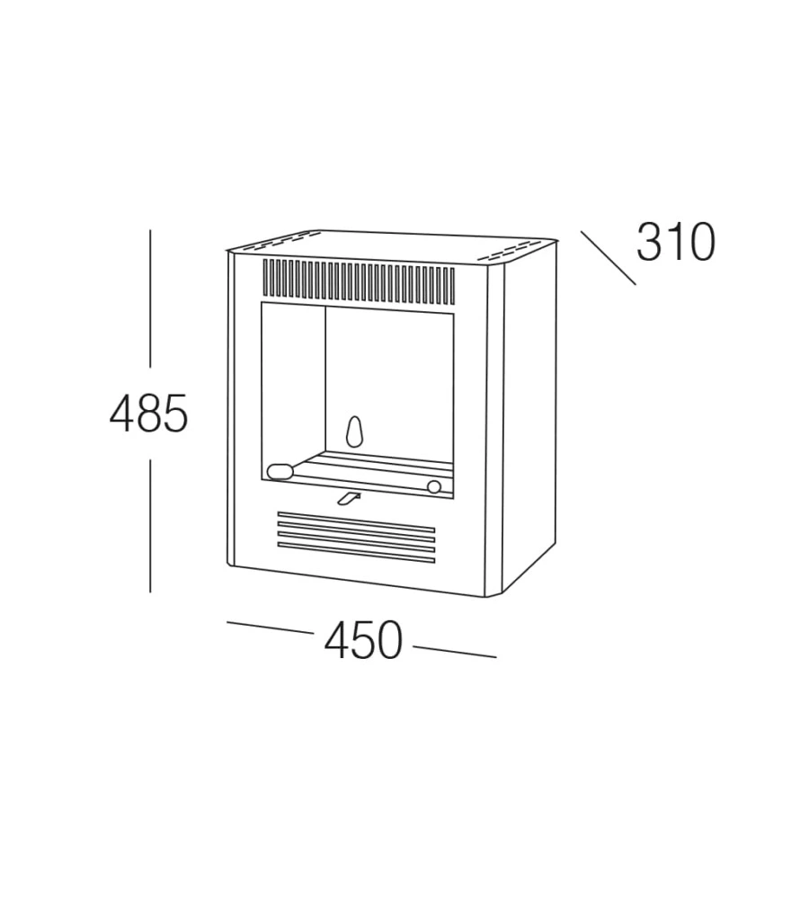 Stufa a bioetanolo tecno air system "ruby modello mini ruby" bordeaux, 2,3 kw